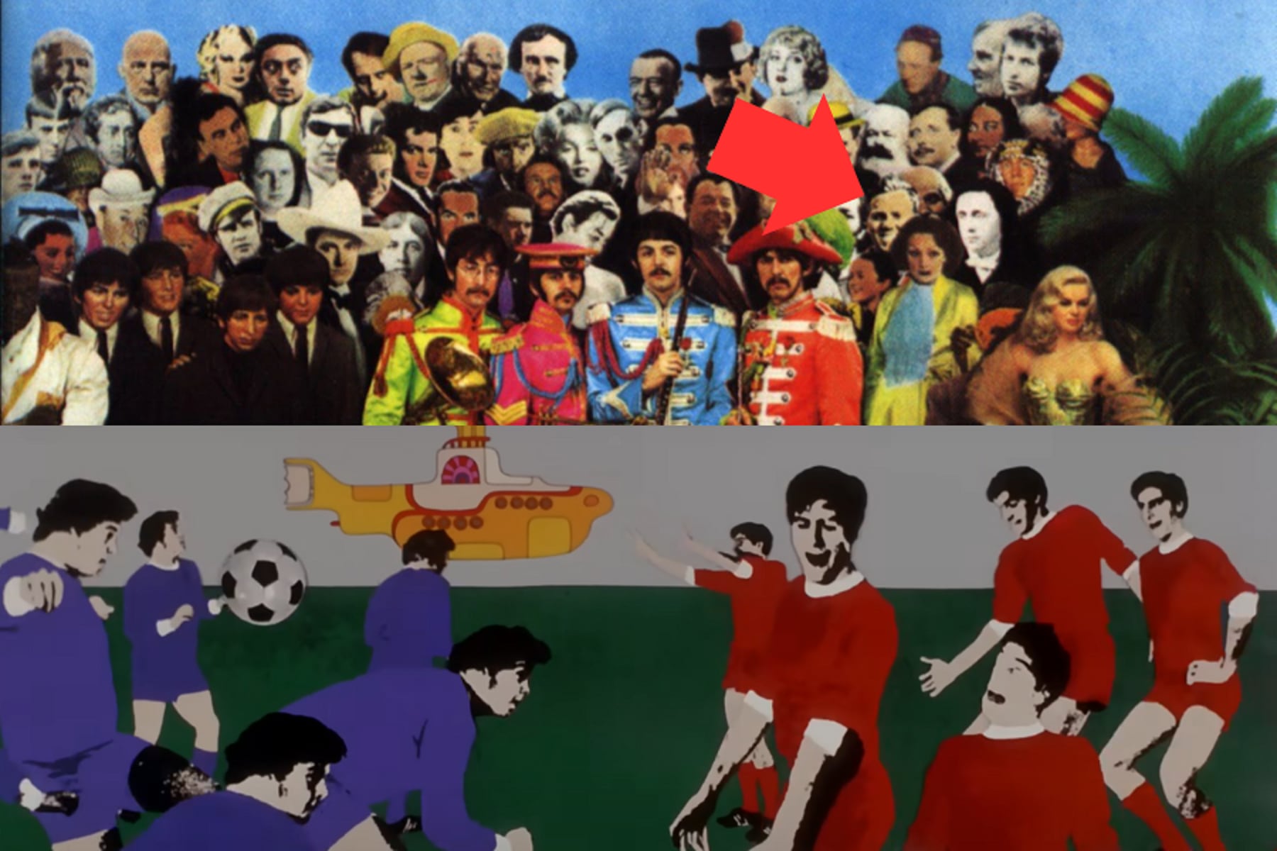 El exjugador de Liverpool Albert Stubbins fue incluido en la portada del Sgt. Pepper's Lonely Hearts Club Band y en el video de Eleanor Rigby incluyeron una referencia al Derbi de Merseyside.